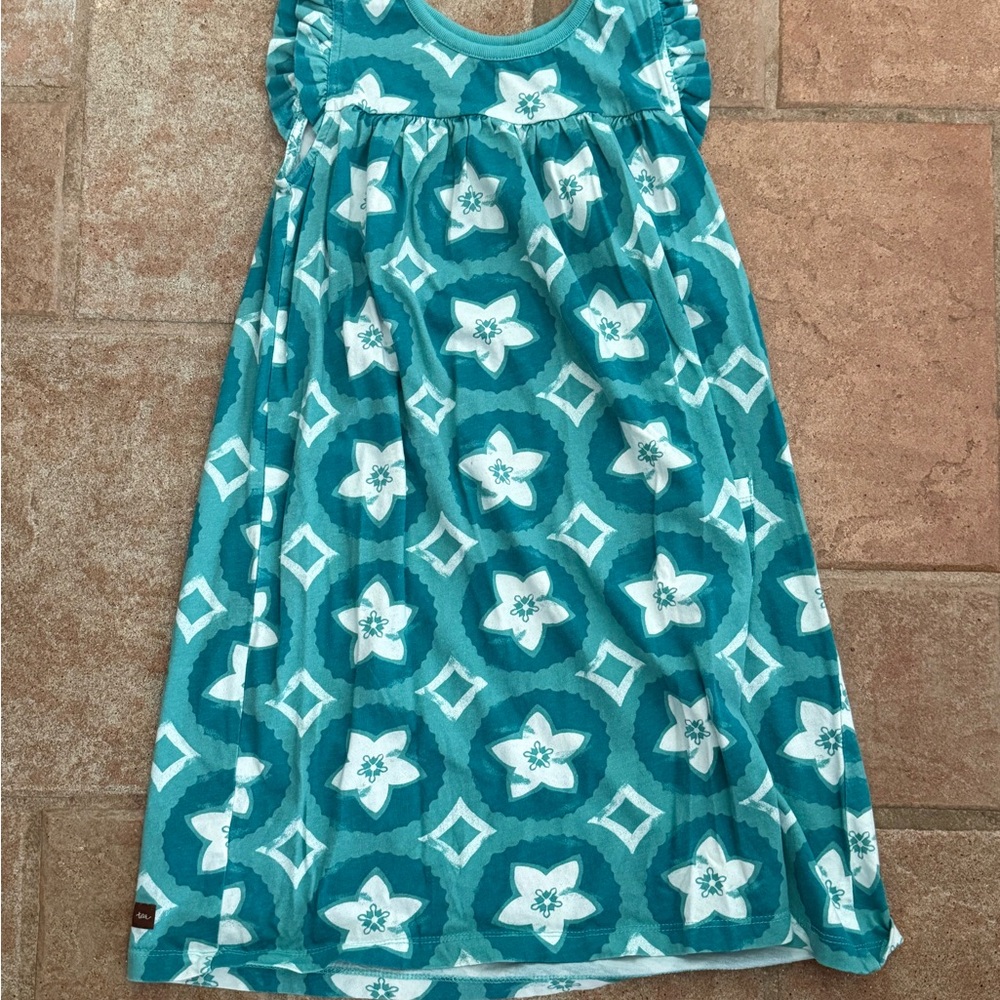 NWOT Tea Collection Turquoise Floral Kids Dress